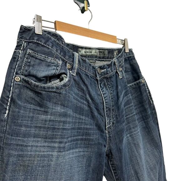 BKE Y2K Jeans Mens 36 R Derek Straight Leg Blue Denim Medium Wash Jeans 36 X 31 - Picture 4 of 16